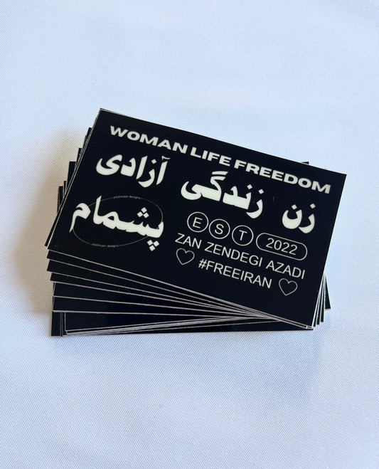 Zan Zendegi Azadi Sticker - Black