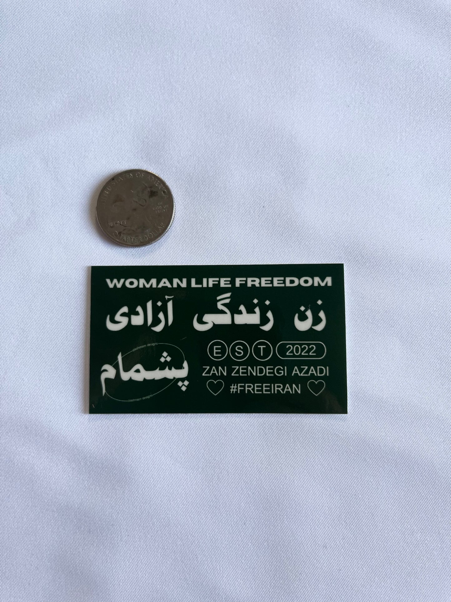 Zan Zendegi Azadi Sticker - Green