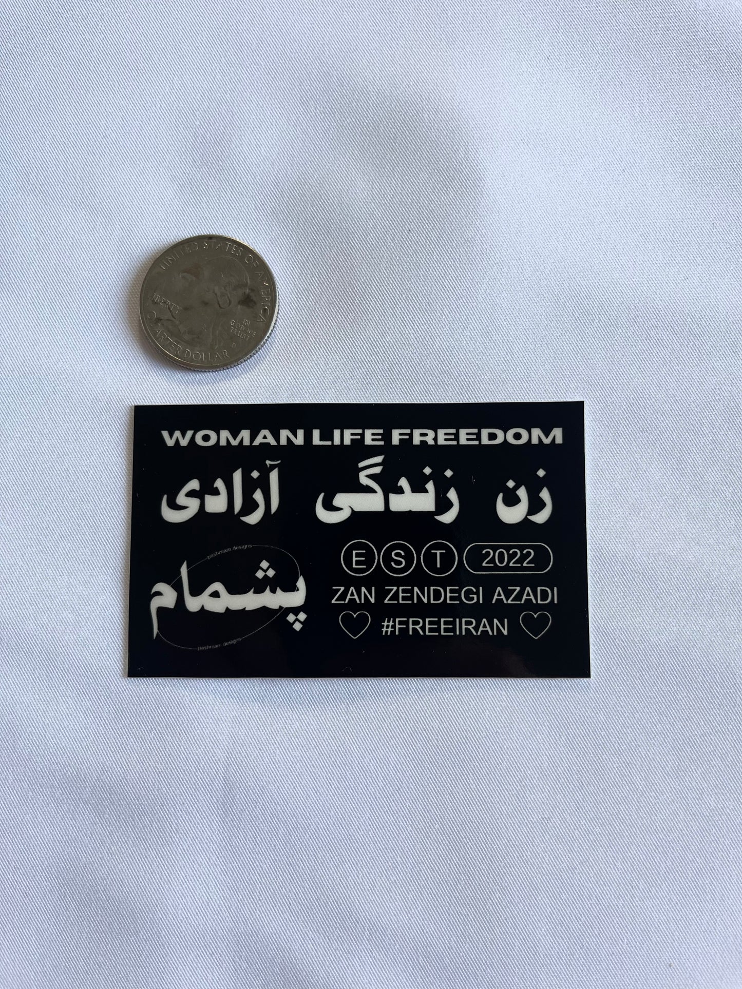 Zan Zendegi Azadi Sticker - Black